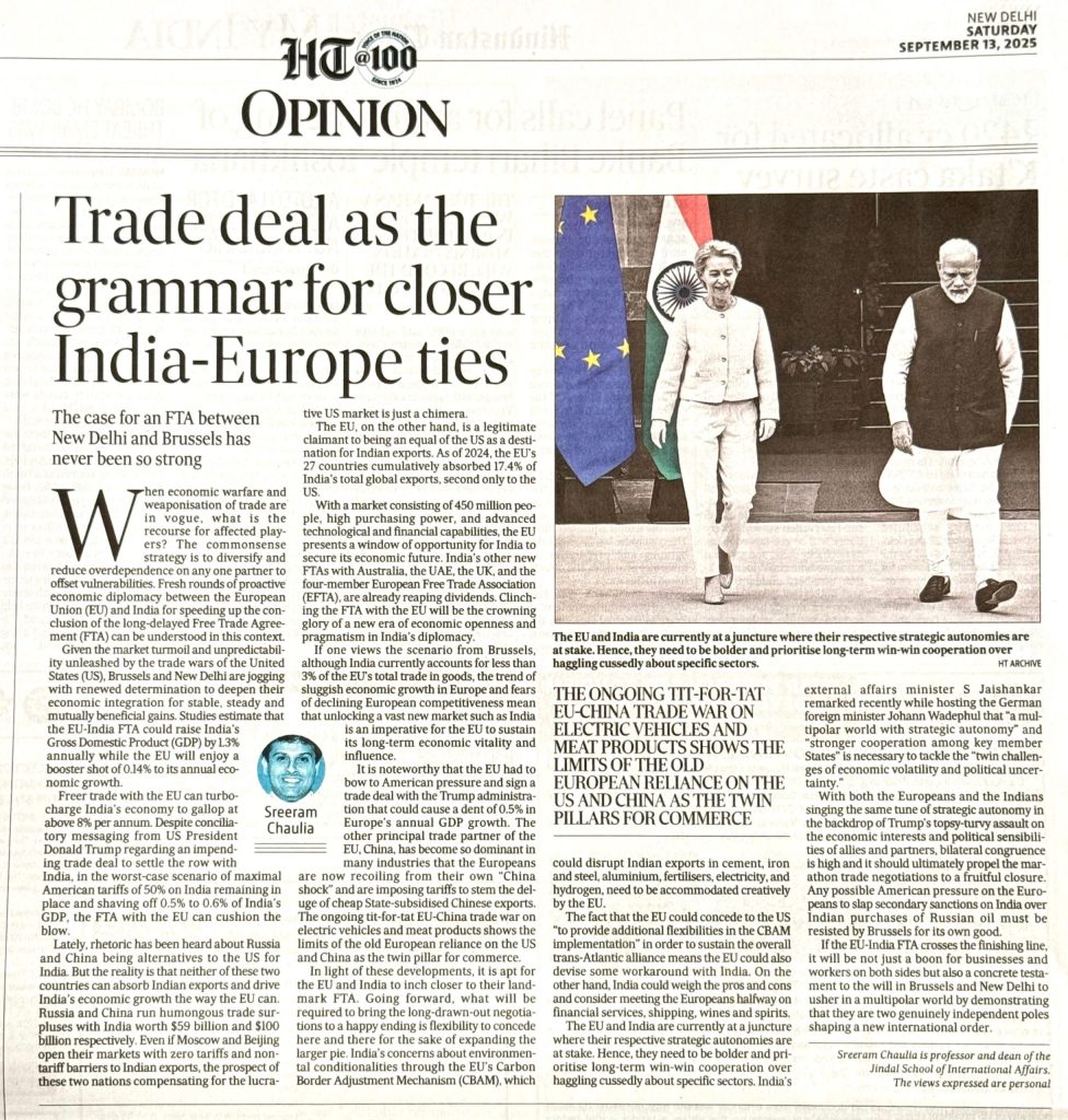 Trade Deal as the Grammar for Closer India-Europe Ties