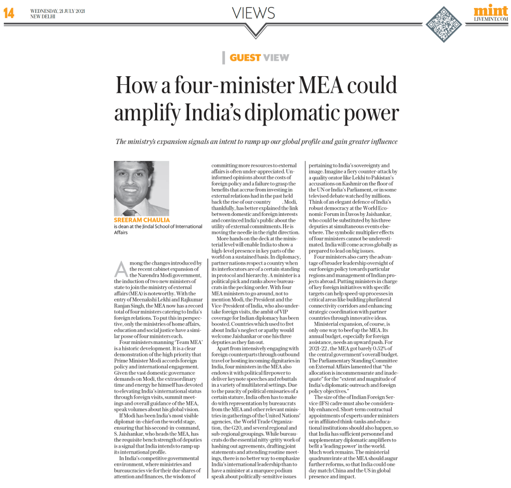 How a Four-Minister MEA Could Amplify India’s Diplomatic Power
