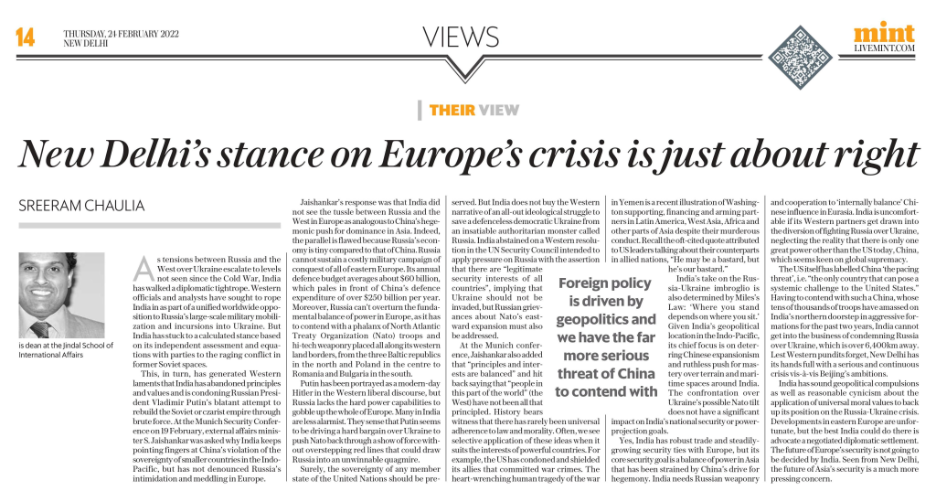 New Delhi’s Stance on Europe’s Crisis is Just About Right