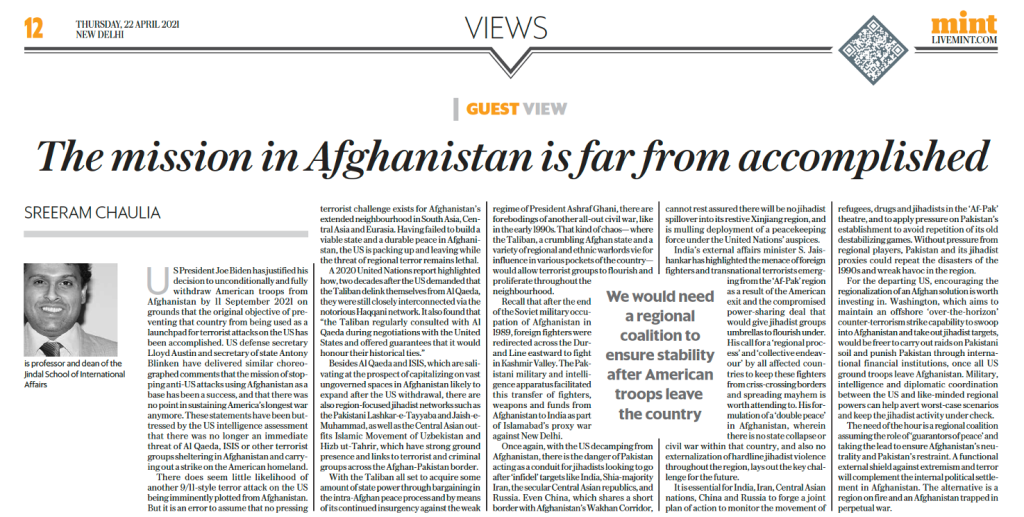The Mission in Afghanistan is Far from Accomplished