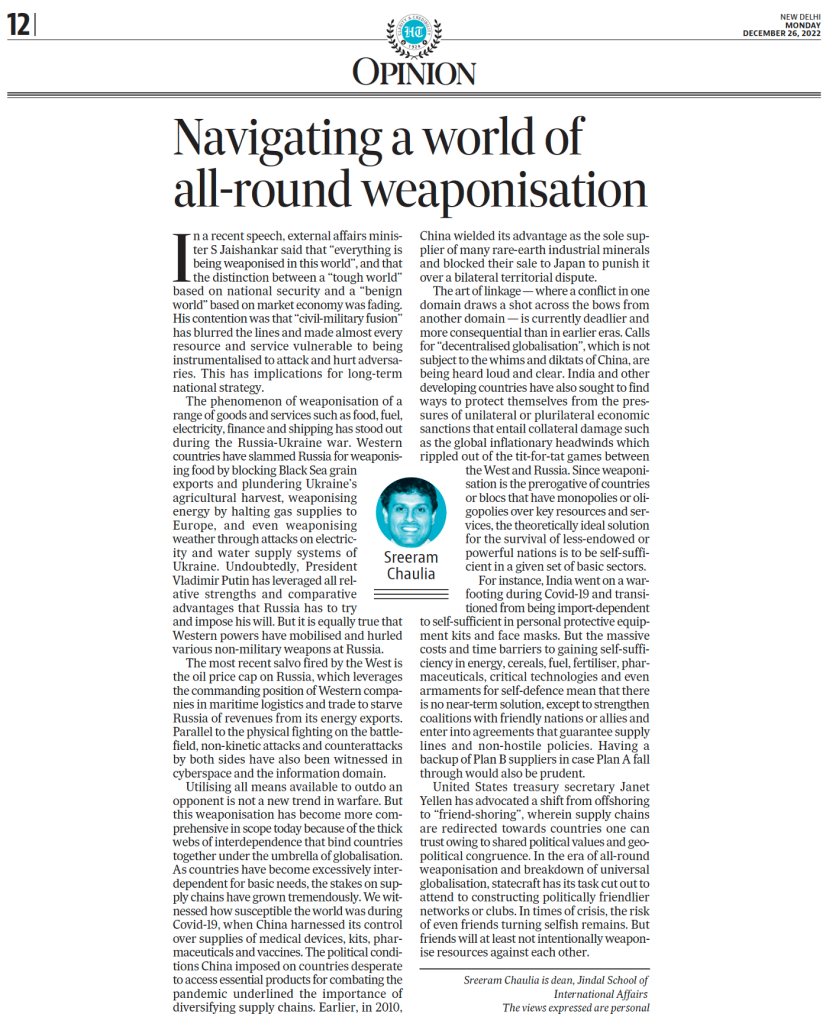 Navigating a World of All-Round Weaponisation
