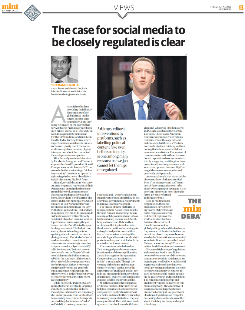 The Case for Social Media to be Closely Regulated is Clear