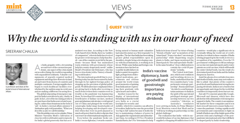 Why the World is Standing With Us in Our Hour of Need