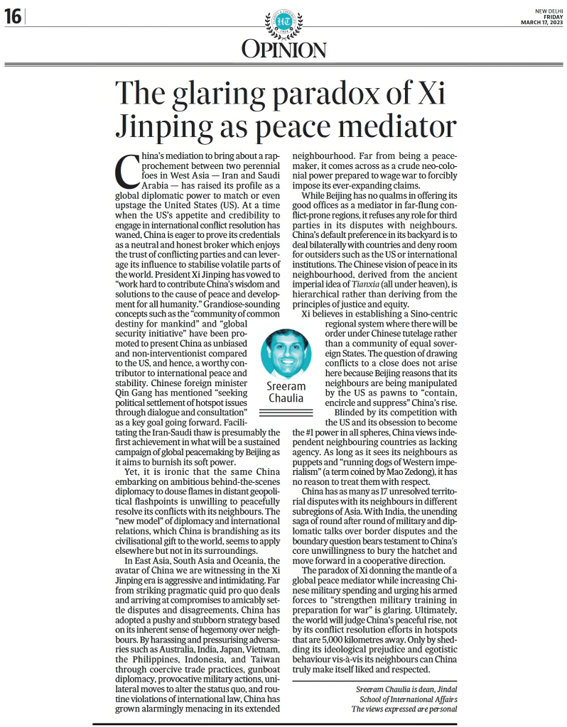 The Glaring Paradox of Xi Jinping as Peace Mediator