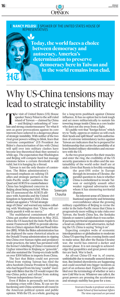 Why US-China Tensions May Lead to Strategic Instability