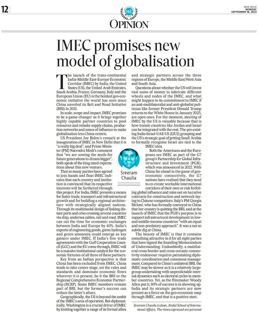 IMEC Promises New Model of Globalisation