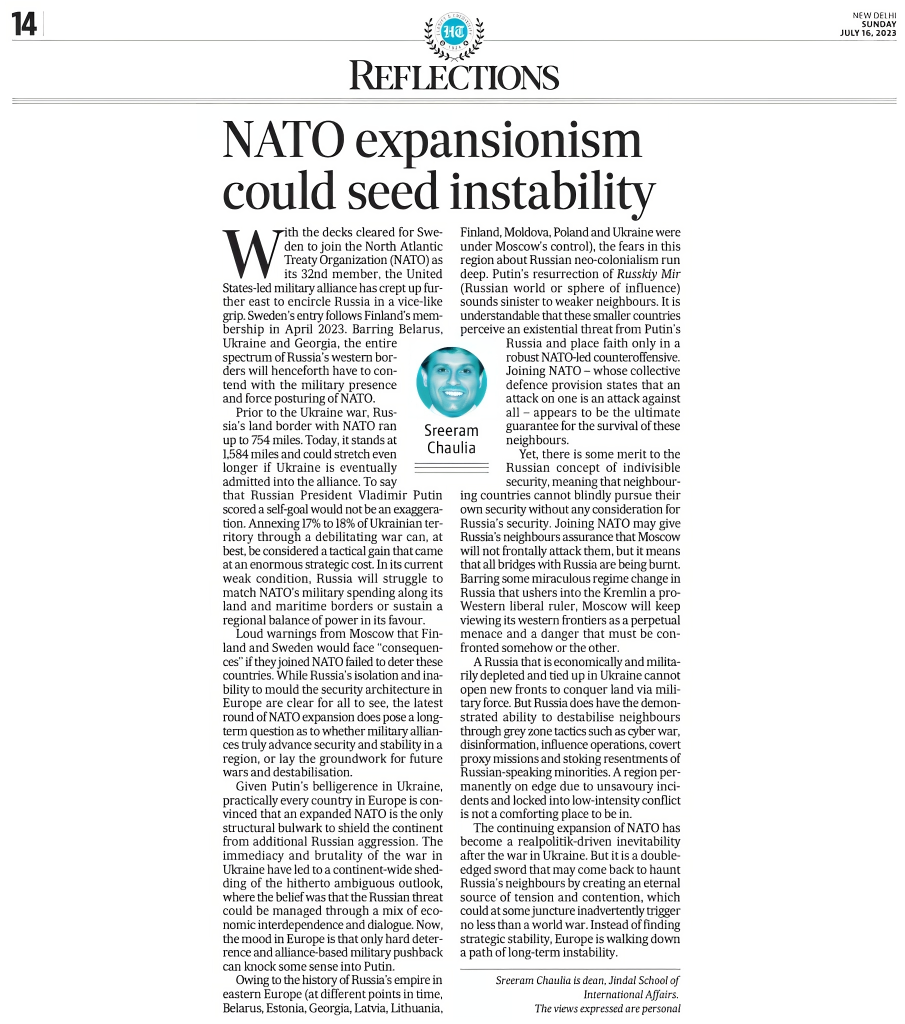 NATO Expansionism Could Seed Instability